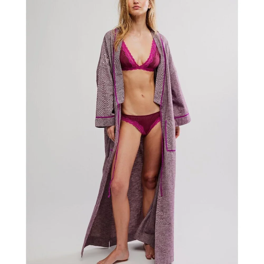 Free People Close To Home Flannel Robe / Cactus Flower NEW